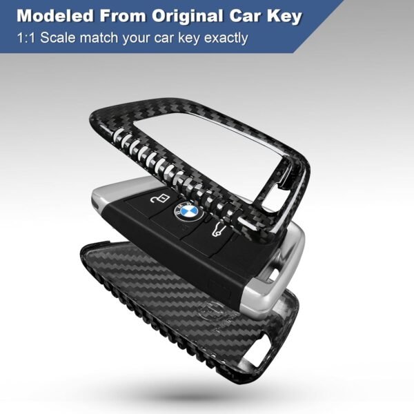 T-Carbon Cutline High Gloss Carbon Fiber Key Fob Cover for BMW - Fit for 2, 5, 6, 7 Series, X1-X7 (2014-2022) - Image 7