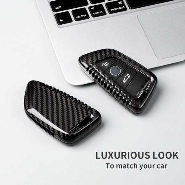 T-Carbon Cutline High Gloss Carbon Fiber Key Fob Cover for BMW - Fit for 2, 5, 6, 7 Series, X1-X7 (2014-2022) - Image 6