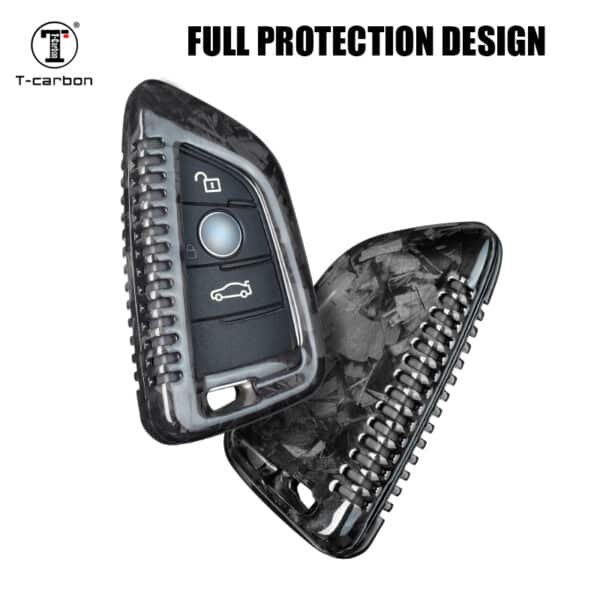 T-Carbon Cutline High Gloss Carbon Fiber Key Fob Cover for BMW - Fit for 2, 5, 6, 7 Series, X1-X7 (2014-2022) - Image 2